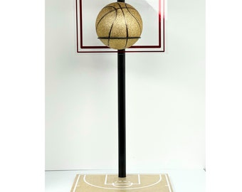 Customized Basketball Centerpiece with backboard, hoop, and basketball . Basketball Gifts,  Basketball Decor , Sneaker Theme Parties,