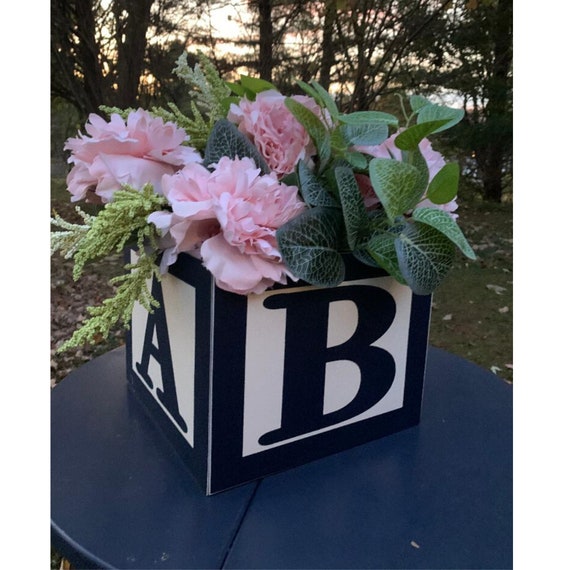 baby blocks centerpiece for baby shower