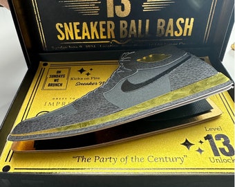 Custom Sneaker-Themed Pop-Up Invitations | 3D Cardstock Sneaker Cards for Parties & Events