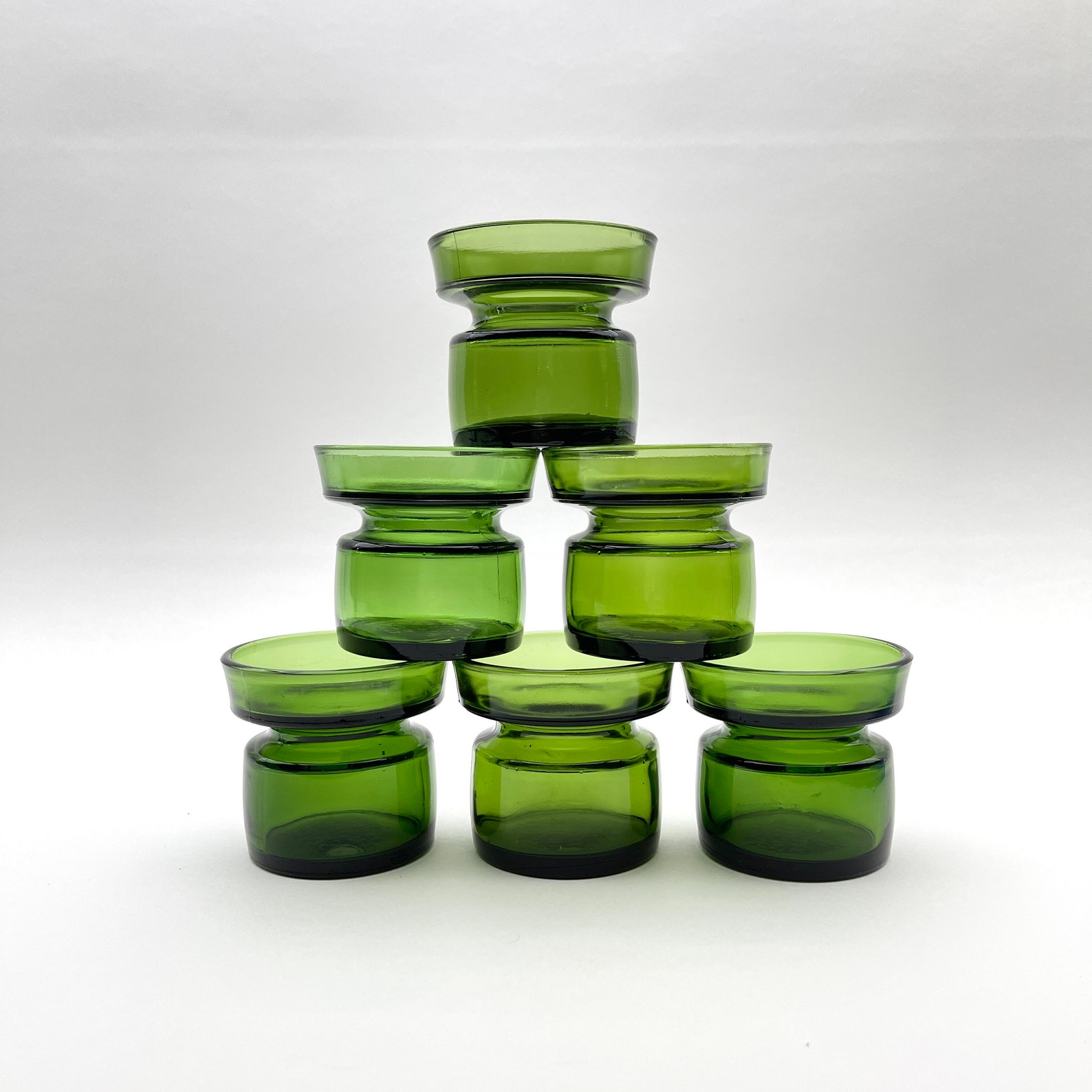 Set of 6 Dansk Design Dark Green Votives IHQ Jens Harald Etsy