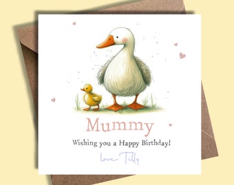 Carte d'anniversaire maman / carte d'anniversaire maman / carte de fête des mères / carte d'anniversaire / dimanche des mères / carte personnalisée / canards