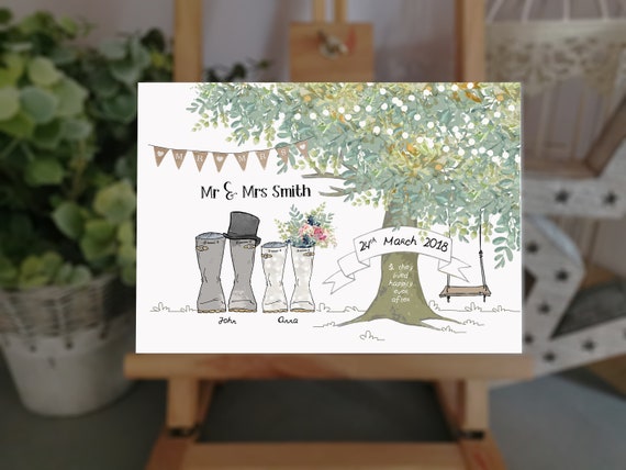 Personalised Wedding Gift Wellies Welly Print Mr and Mrs/Mr and Mr/Mrs and Mrs Personalised Wedding Gift Wellies Welly Print Mr and Mrs/Mr and Mr/Mrs and Mrs