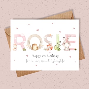 Personalised 1st 2nd 3rd 4th 5th Birthday Card for Daughter, Granddaughter, Niece, Cousin, Friend, GodDaughter