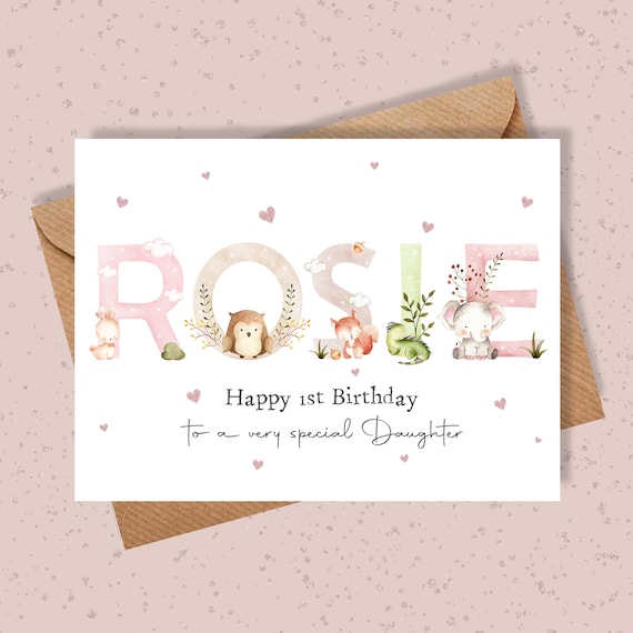 Personalised 1st 2nd 3rd 4th 5th Birthday Card for Daughter, Granddaughter, Niece, Cousin, Friend, GodDaughter