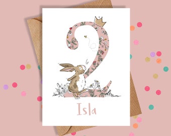 2nd Birthday Card / Second Birthday Card / Personalised / Girl / Boy / Birthday Card / Personalised Birthday Card / Greetings Card / Cards