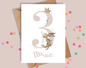 3rd Birthday Card / Third Birthday Card / Personalised / Girl / Boy / Birthday Card / Personalised Birthday Card / Greetings Card / Cards