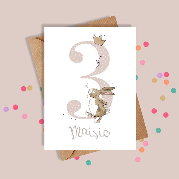 3rd Birthday Card / Third Birthday Card / Personalised / Girl / Boy / Birthday Card / Personalised Birthday Card / Greetings Card / Cards