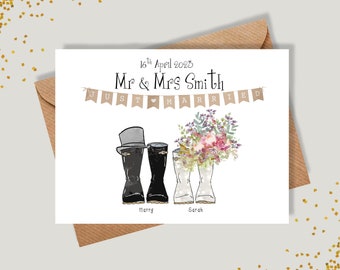 Carte de mariage personnalisée, Carte de mariage, Cadeau de mariage, Anniversaire, Cadeau de mariage personnalisé, Félicitations, Carte de couple