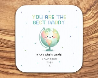 Dessous de verre papa personnalisé, je t'aime - dessous de verre papa, pour lui, cadeau d'anniversaire, dessous de verre papa, meilleur papa du monde