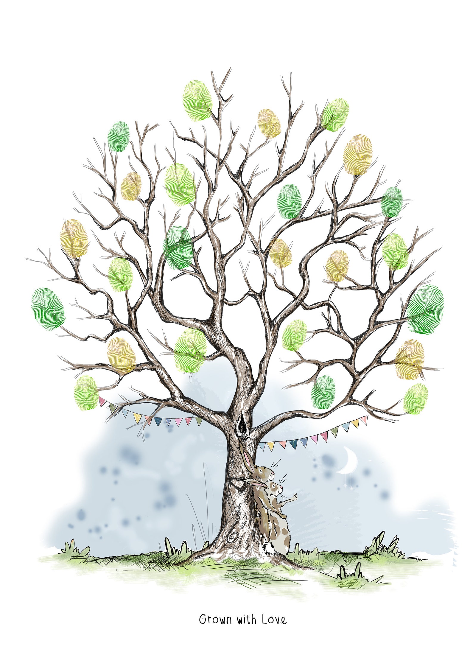 Fingerprint Tree Guestbook Baby Shower Fingerprint Tree Etsy UK