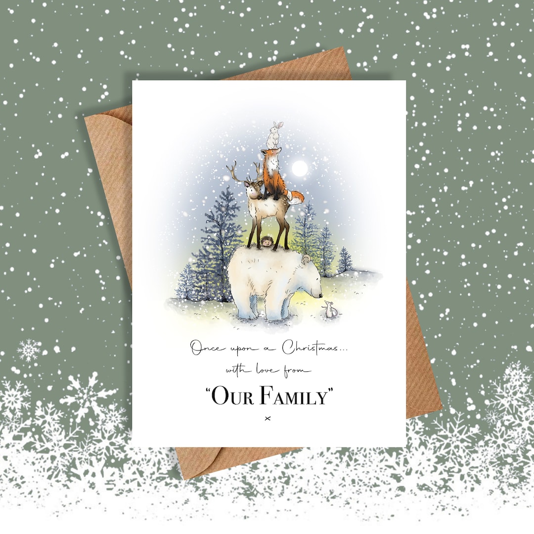 Personalised Woodland Animals Christmas Card - Etsy
