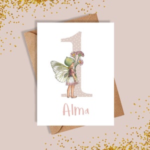 1st Birthday Card / First Birthday Card / Personalised / Girl / Birthday Card / Fairy Card / Personalised Girl Card / Greetings Card / Cards