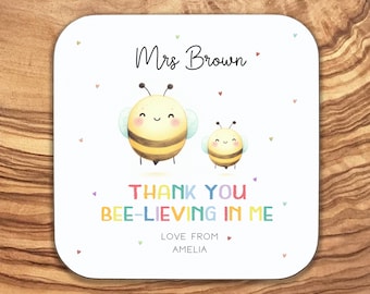 Cadeau de remerciement personnalisé pour enseignant, cadeau de fin d'école, cadeau de remerciement pour enseignant, sous-bock personnalisé pour enseignant