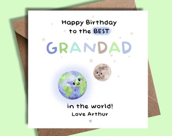 Carte d'anniversaire grand-père personnalisée, carte du meilleur grand-père du monde, carte personnalisée pour grand-père, premier anniversaire en tant que grand-père