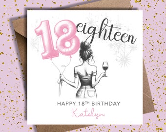 Carte 18e anniversaire fille, cadeau 18e anniversaire fille, carte 18e anniversaire, 18e anniversaire, 18 ans aujourd'hui, carte d'anniversaire, 18e