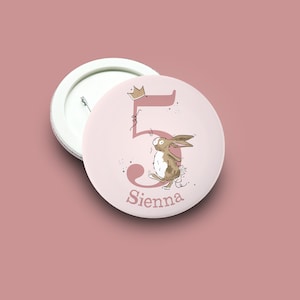 Personalized Bunny Birthday Badge for Girls