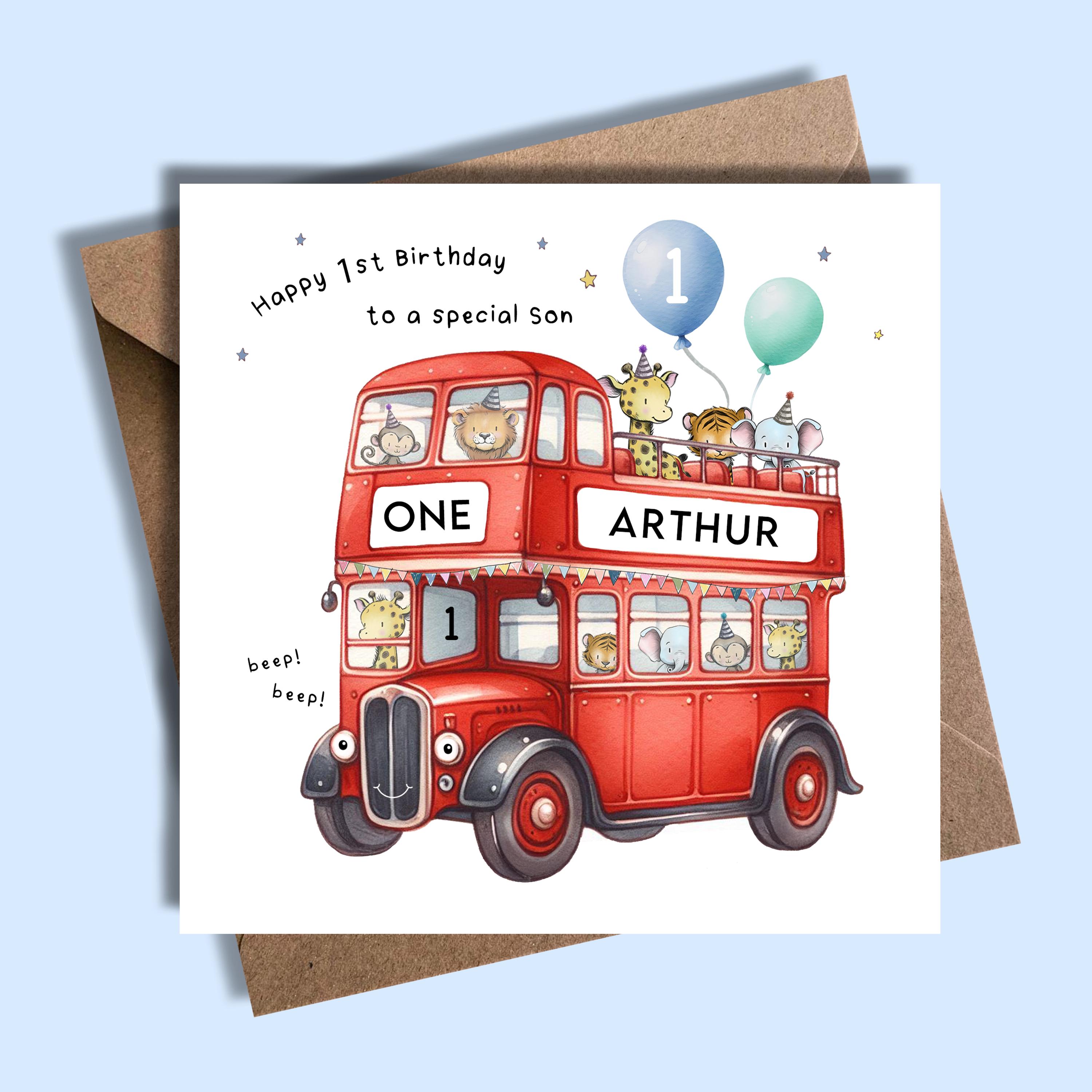 Personalsed London Bus Card - Etsy UK - View #7