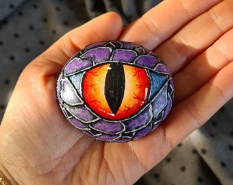 Dragon eye, hand painted rock, Hand painted stone, dragon lover gift, Dragon stone, Dragon painting, Gothic dragon, Dragon ornament