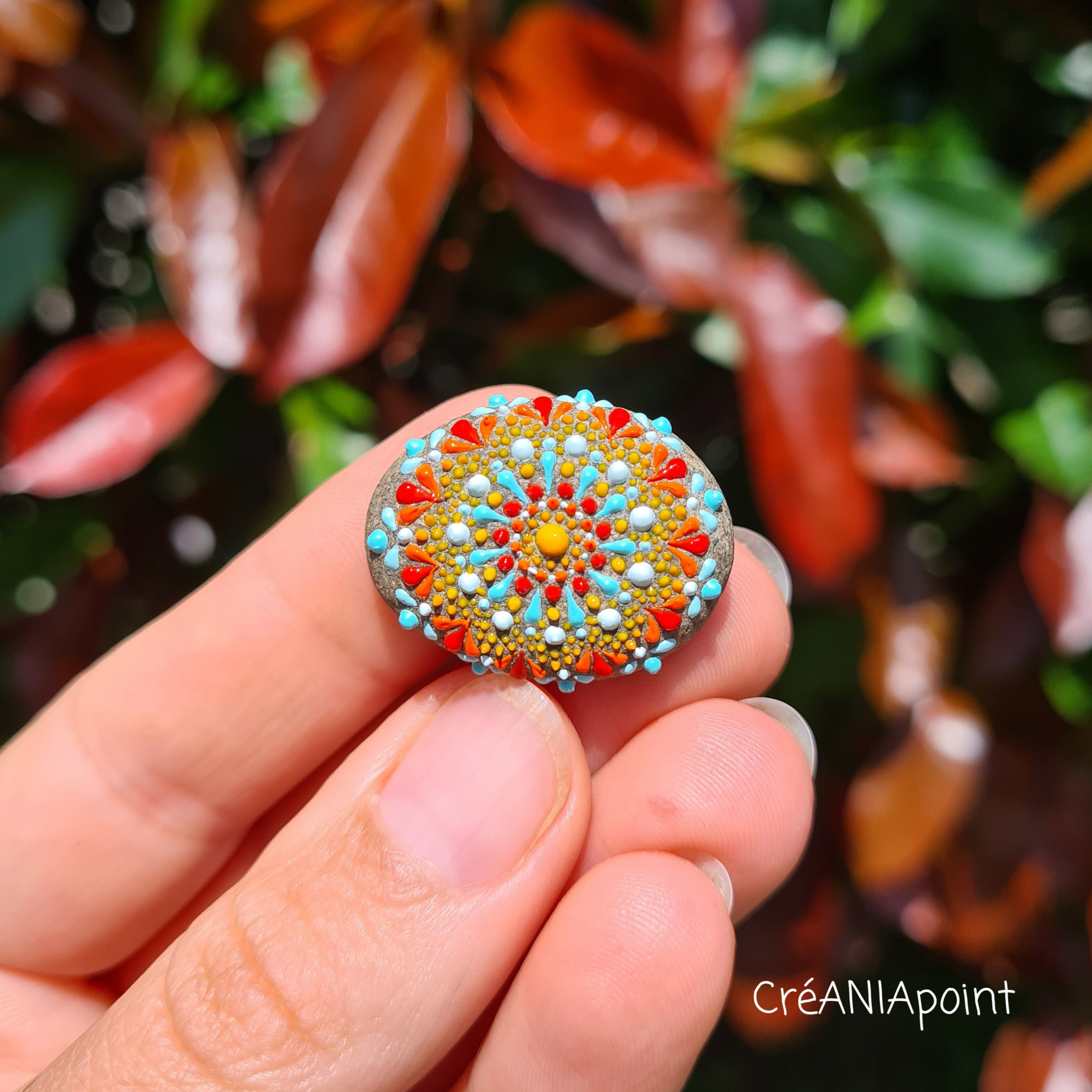 Dot Mandala Pierre Œuvre d'art Dans La Peinture de Points