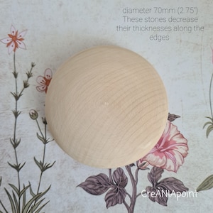 70mm Unfinished unpainted wooden circle pebble blank for mandala dot painting