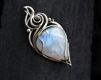 Moonstone elven necklace Sterling silver necklace