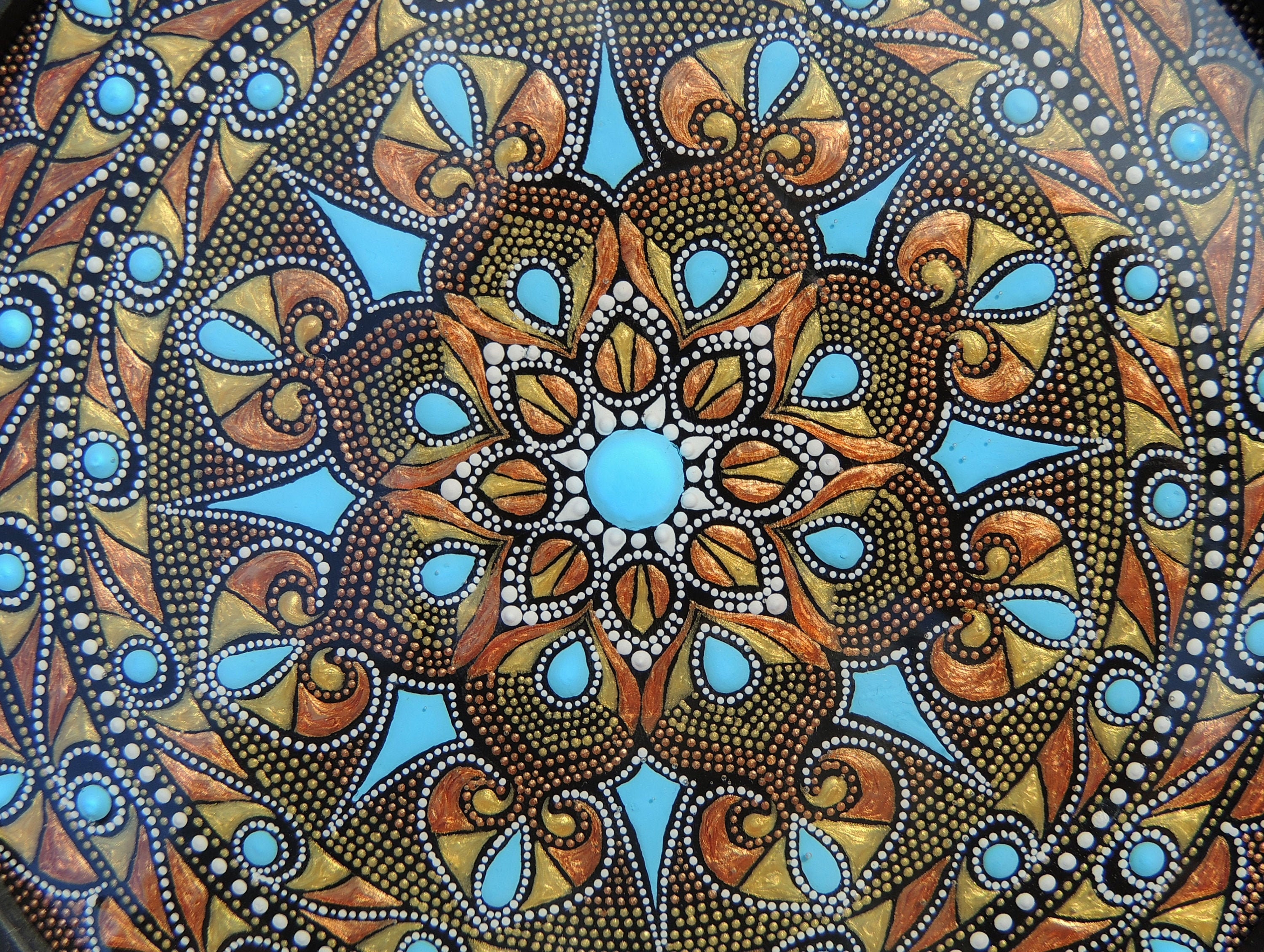 Mur Original de Mandala Point S'arrêtant Dans La Peinture Point