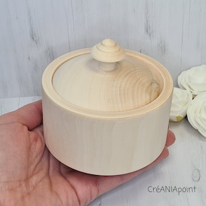 90 mm Unfinished unpainted wood circle blank box with cover - eco friendly box - DIY mandala
