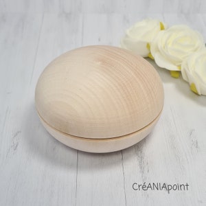 70 mm unfinished unpainted wood circle blank box with cover eco friendly box DIY mandala image 4