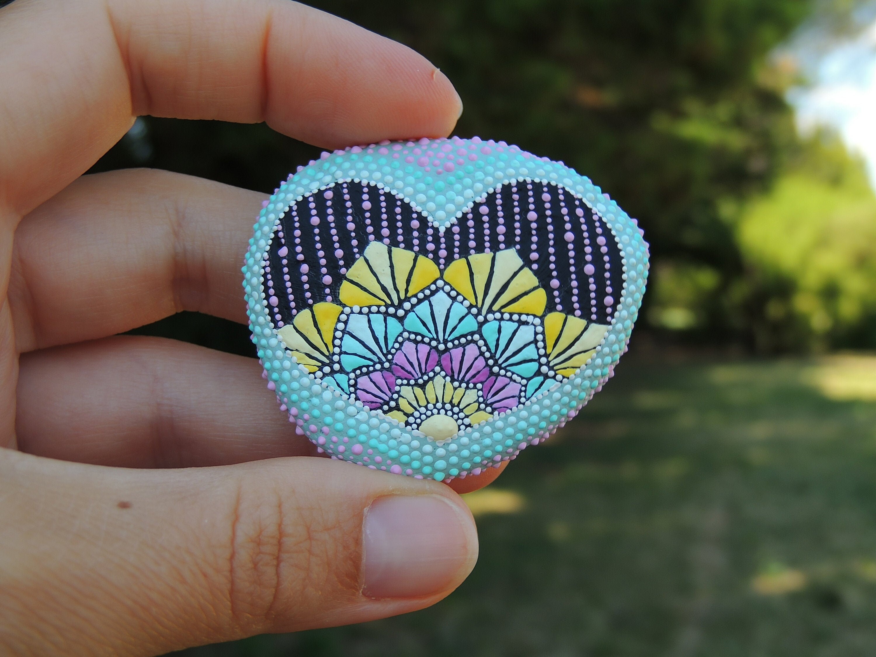 Coeur Mandala Dot Art Peinture à La Main Rock