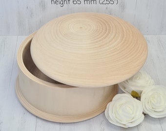 150 mm Unfinished unpainted wood circle blank box with cover - eco friendly box - DIY mandala
