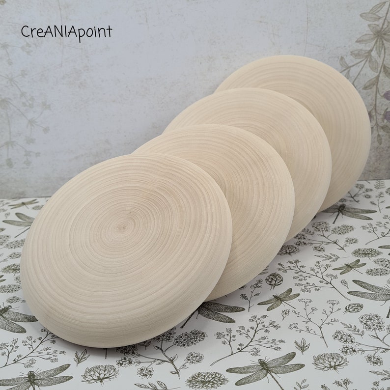 115-120mm Unpainted unfinished wooden pebble for DIY mandala dot painting image 4