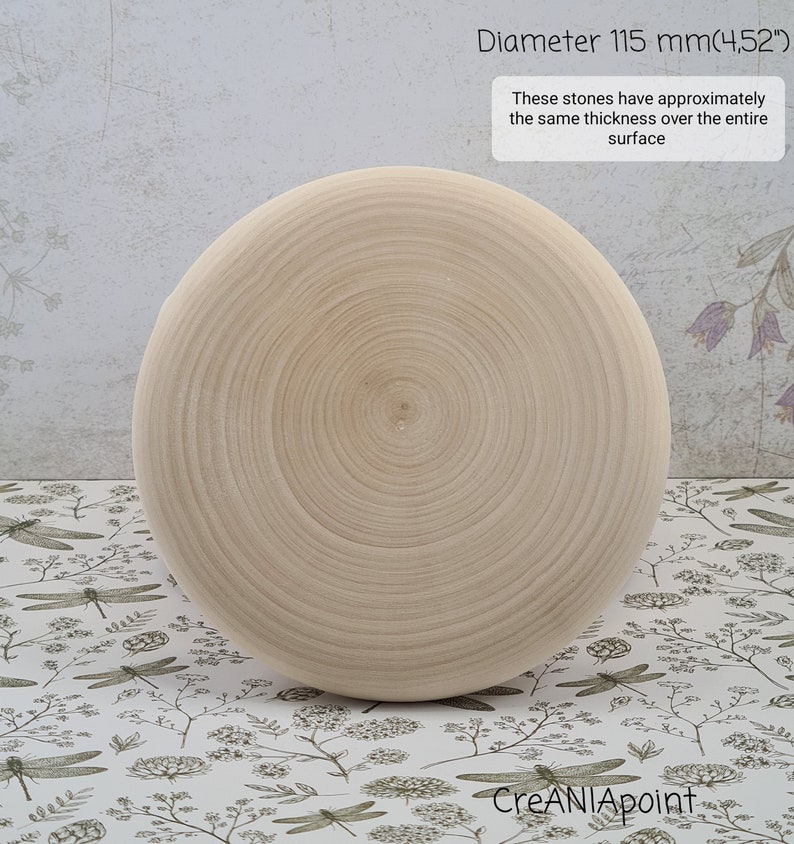 115-120mm Unpainted unfinished wooden pebble for DIY mandala dot painting image 2