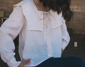 PDF Sewing Pattern - Oversized Sailor Collar - Pilgrim Collar - Beginner Friendly - Size Inclusive -  Video Tutorial  - Rosamund Blouse