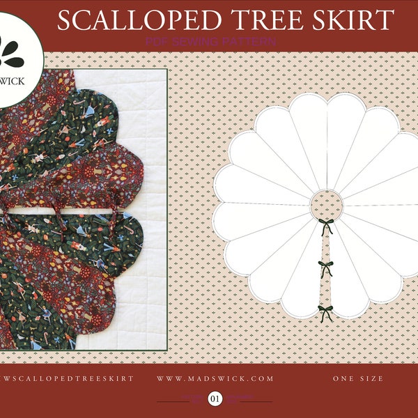 Reversible Scalloped Tree Skirt Sewing Pattern | Digital Download