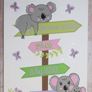 Mesa de nascimento personalizada, presente de nascimento personalizado para meninas, decoração de quarto de bebê, mesa de informações de nascimento, placas de sinalização,