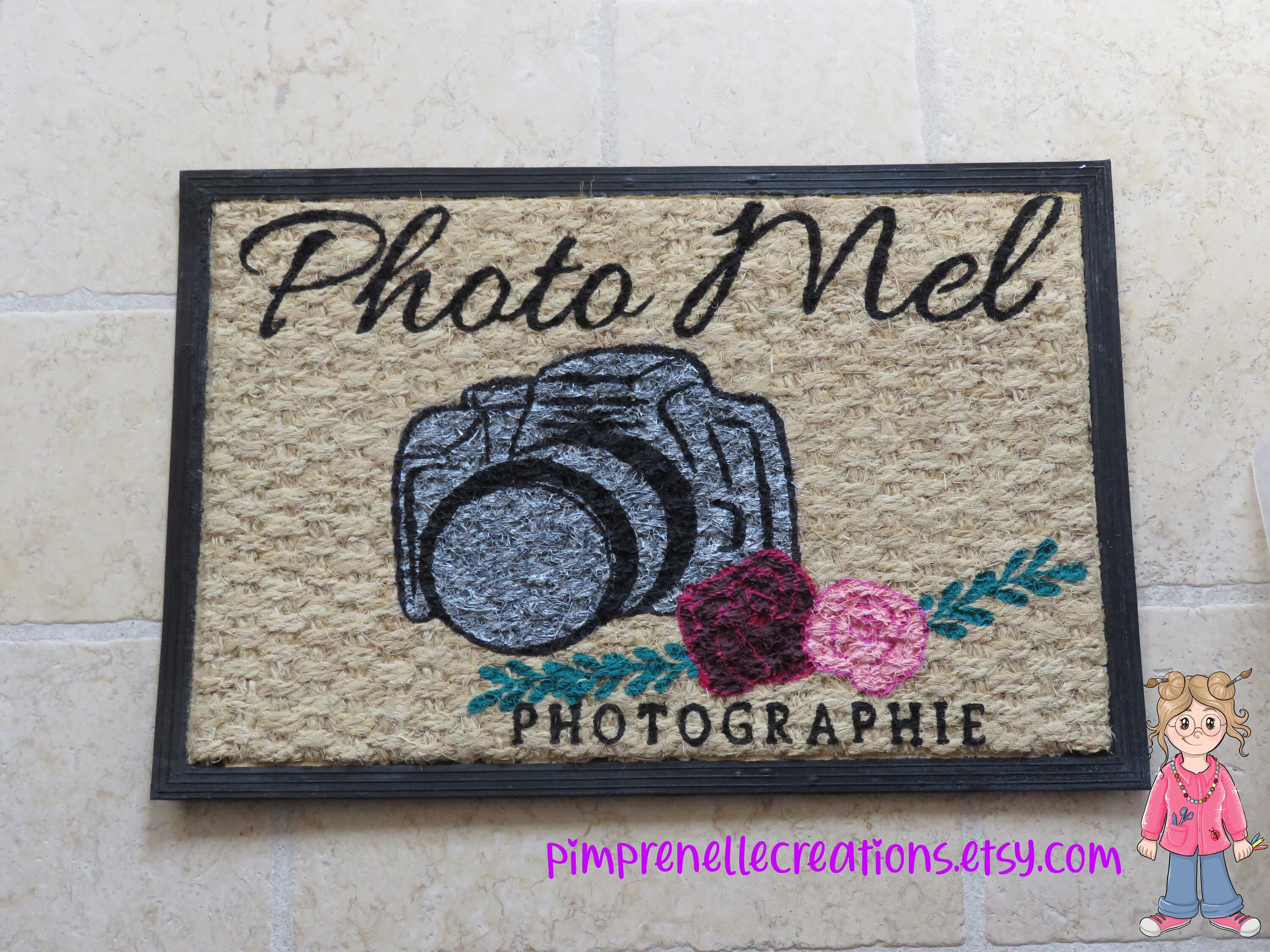 Paillasson Pour Studio Photos, Paillasson Photographe, avec Logo Entreprise, Passion Photo, Appareil