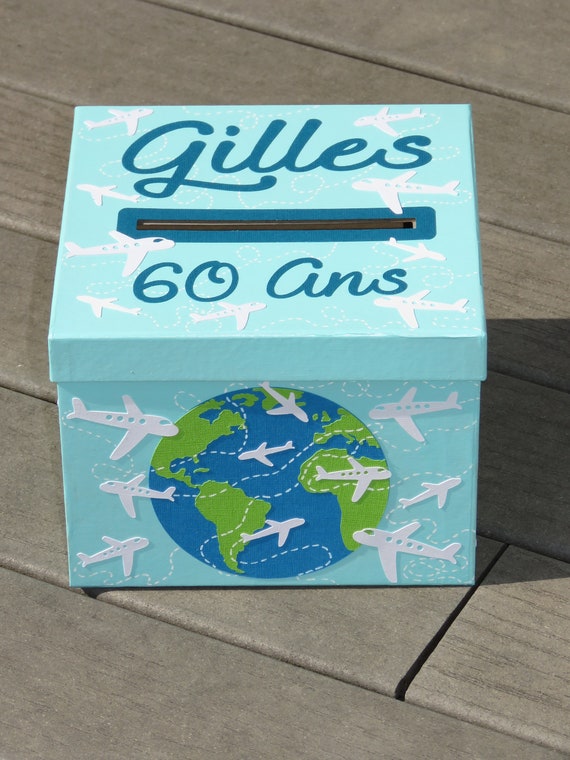 Urne Anniversaire Turquoise Petite Cagnotte Anniversaire 60 Etsy
