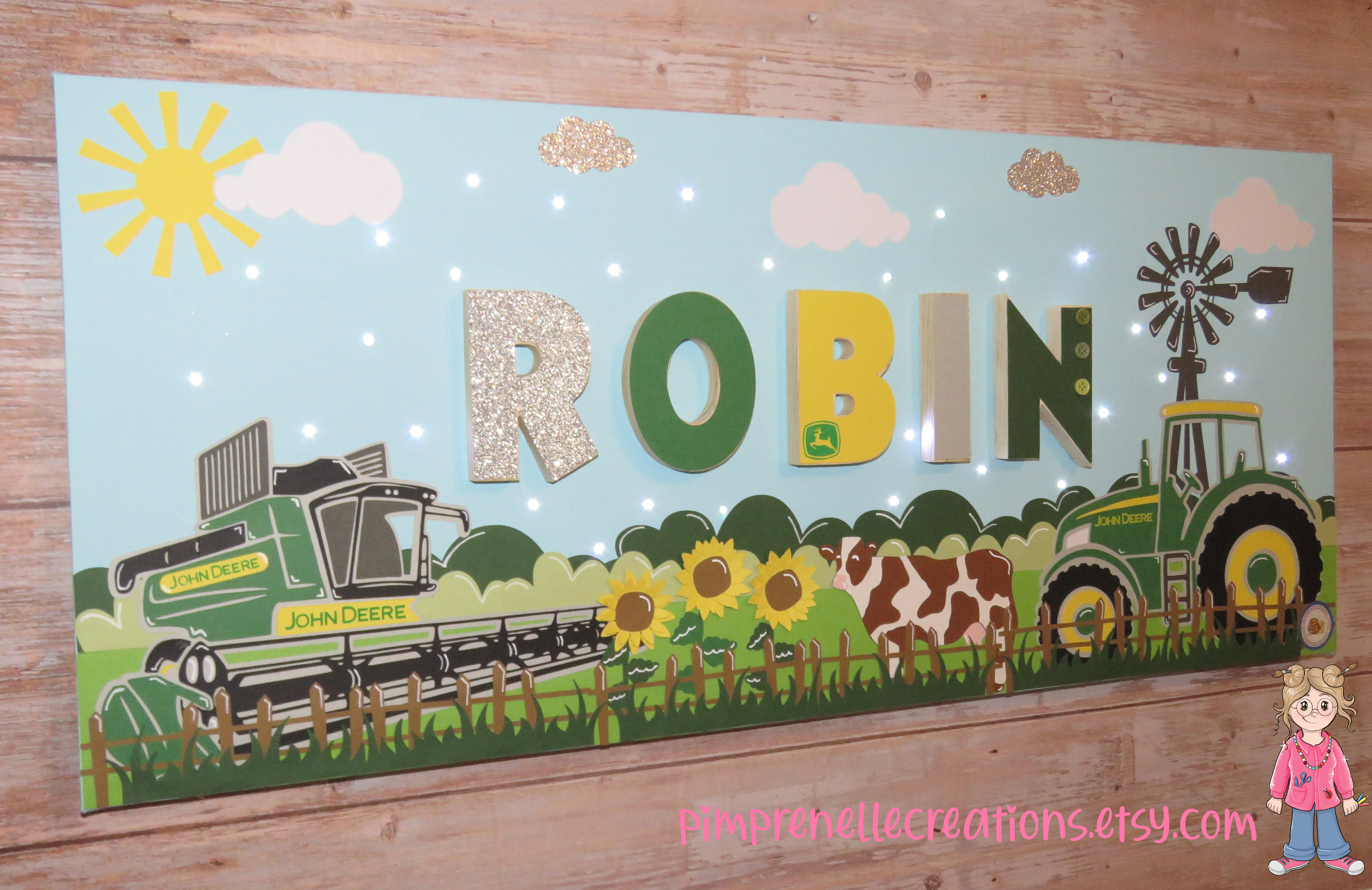 Tableau Moissonneuse Batteuse, Tableau Tracteur John Deere, Prénom Tracteur, Déco Engins Engin Agric
