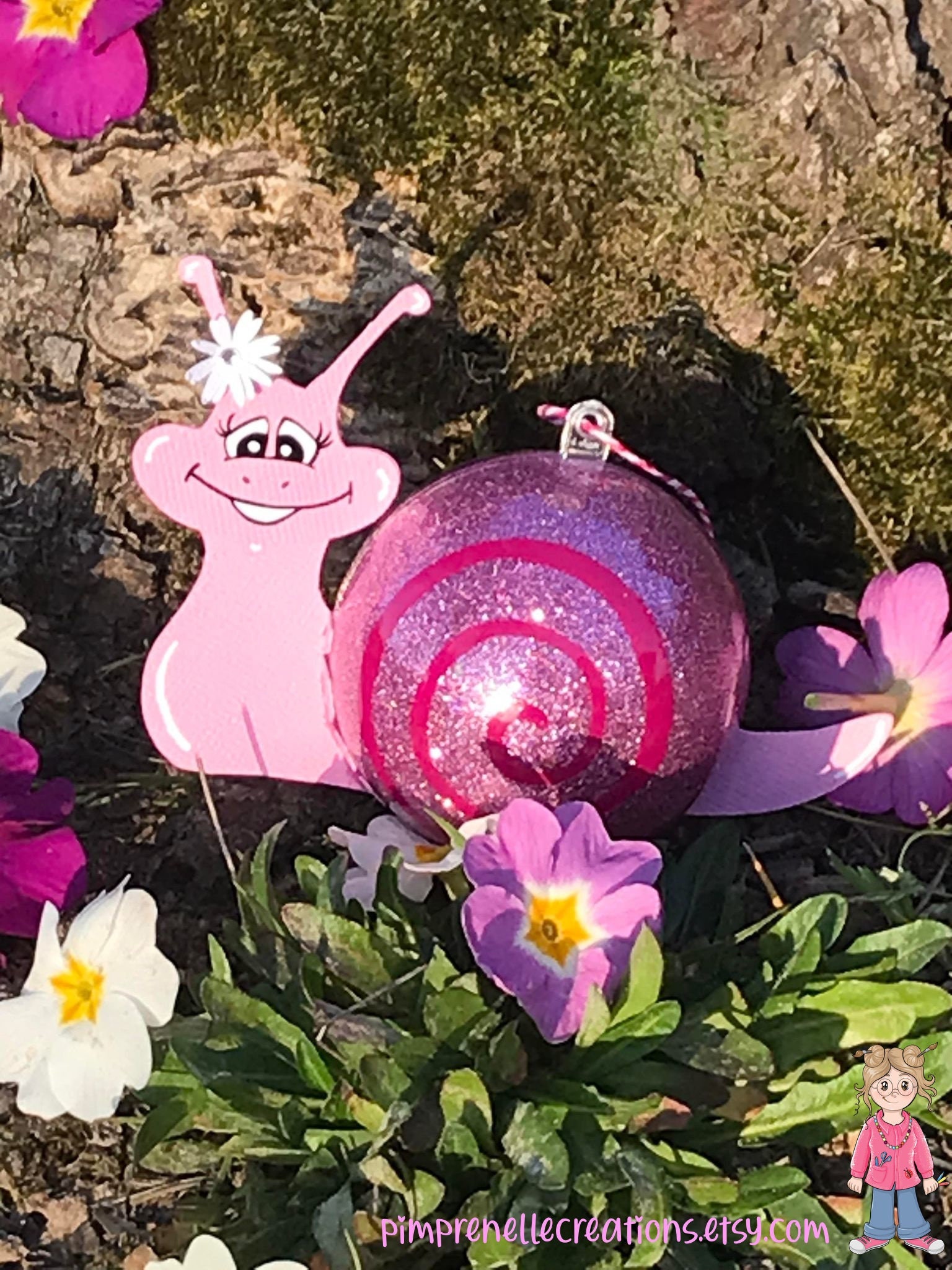 Décoration Escargot de Pâques Rose à Suspendre, Déco Escargot, Oeuf Personnalisé, Arbre Pâques, Idée