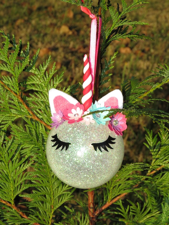 Ball Of Noël Licorne Unicorn With Name Room Decoration Christmas Unicorn Tree Deco Unicorn Unicorn Unicorn Glitter