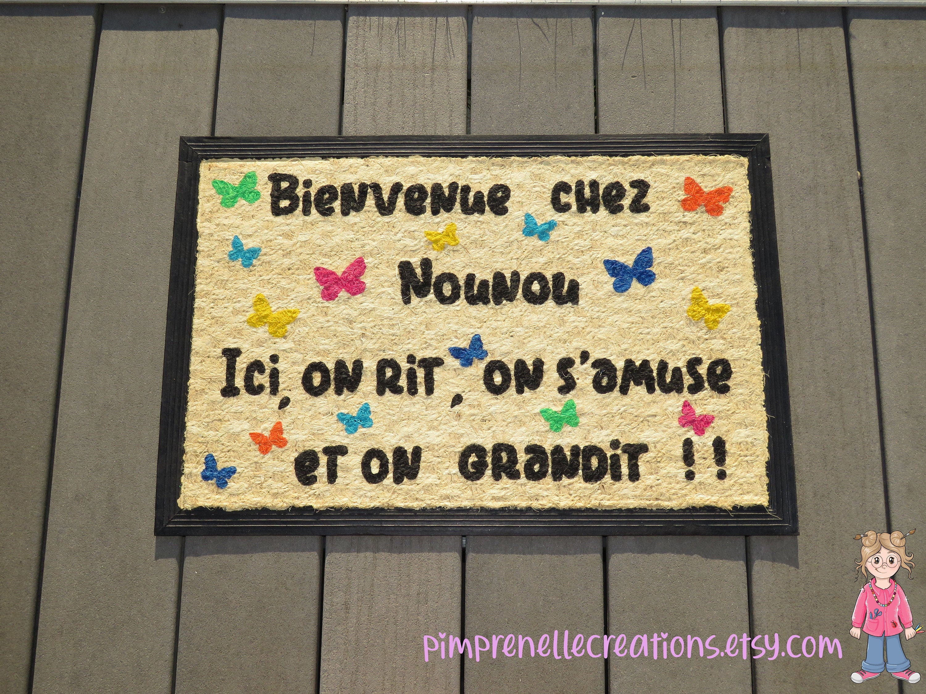 Paillasson Personnalisé Pour Nounou, Idée Cadeau Paillasson Enfant, Personnalisé, Creche,