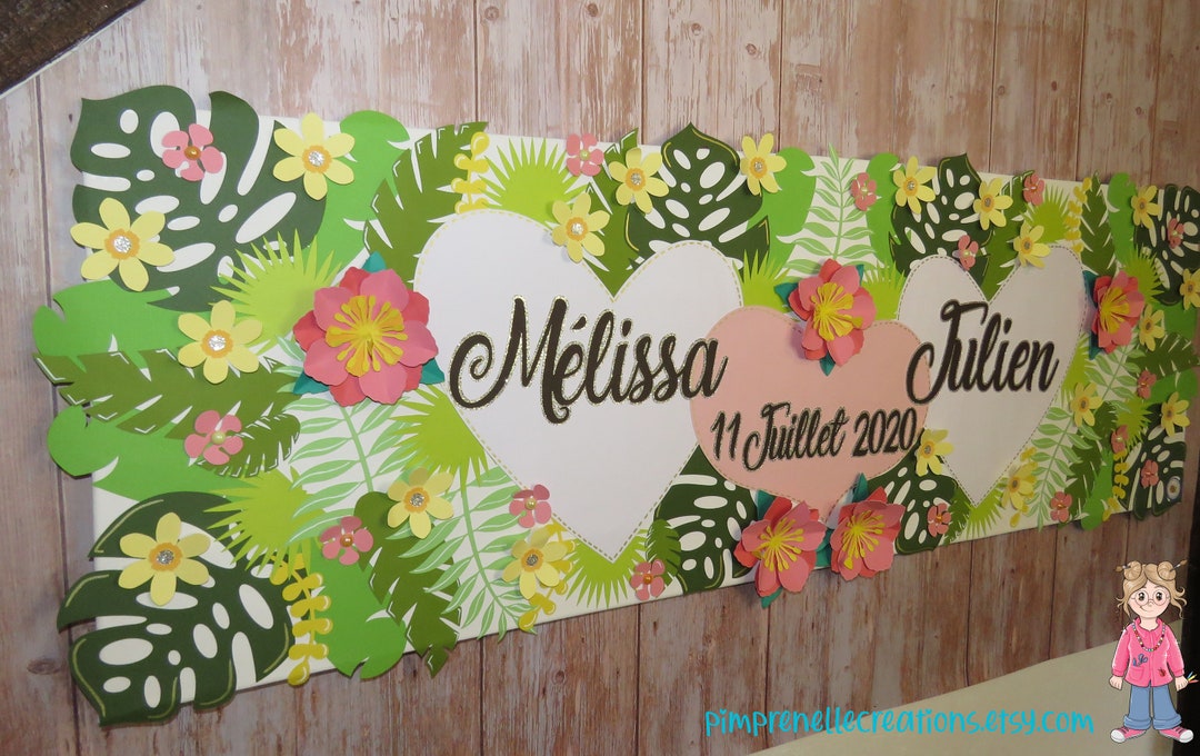 Giant Painting for Wedding, Wedding Wall Decoration, Tropical Wedding