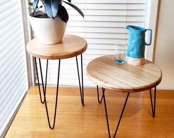 OLLIE - Side Table, Coffee Table, Small Table, Plant Stand, Nested Tables, Hairpin Leg Table, Wooden Table, Metal Table, Nested Table