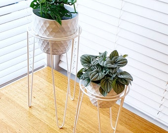 MILLA DUO- Hairpin Leg Plant Stand, Hoop Plant Stand, Metal Plant Stand, Plant Stand, Dog Bowl Stand, Plant Decor