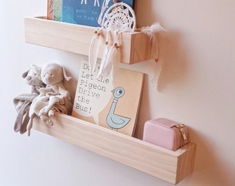 LILLY BOOKSHELF - Kids room decor, childrens bookshelf, shelf, wooden shelf, book shelf, nursery shelf, kids coat rack, kids book ledge