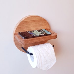 ADAM Toilet roll holder with shelf, toilet paper holder image 2