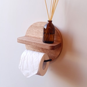 ADAM Toilet roll holder with shelf, toilet paper holder image 1