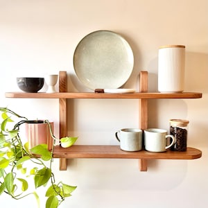 Solid Oak Floating Display Shelf: Timber Wall Decor