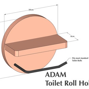 ADAM Toilet roll holder with shelf, toilet paper holder image 8