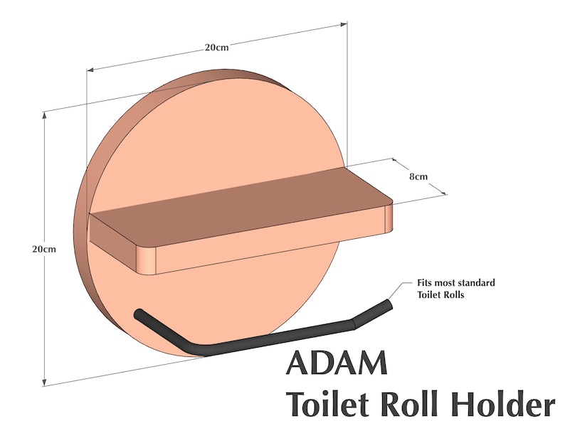 ADAM Toilet roll holder with shelf, toilet paper holder image 8